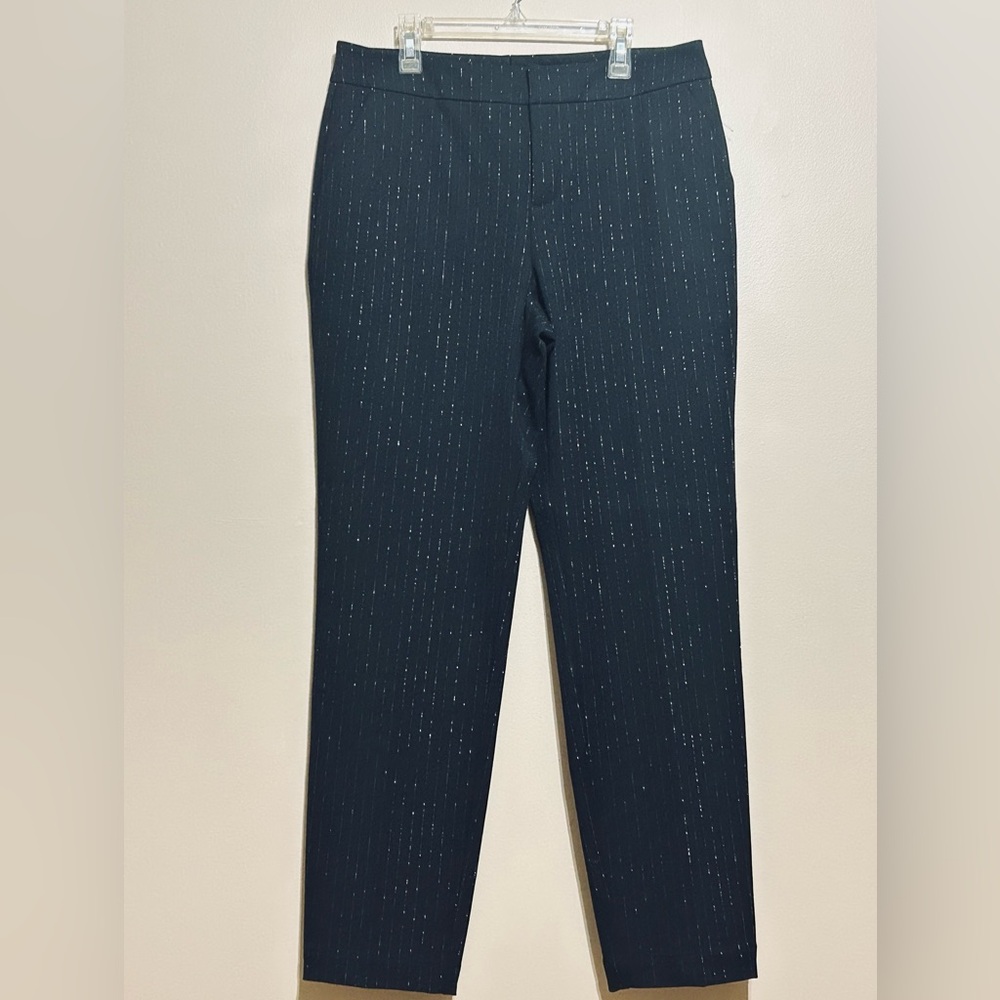 Ecru metallic pinstripes strecht